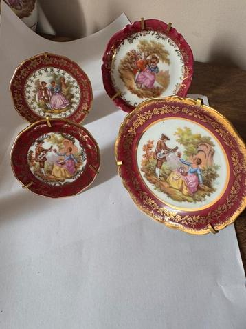 Set van 4 vintage sierborden – Limoges & BB France – beschikbaar voor biedingen