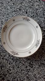 6 Mosa Maastricht bordjes - Zilver roosjes motief, Ophalen, Gebruikt, Bord(en), Overige stijlen