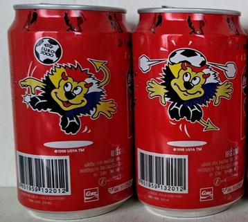 Coca-Cola Blikken uit Thailand 2 st. EURO 2000 Mascotte beschikbaar voor biedingen