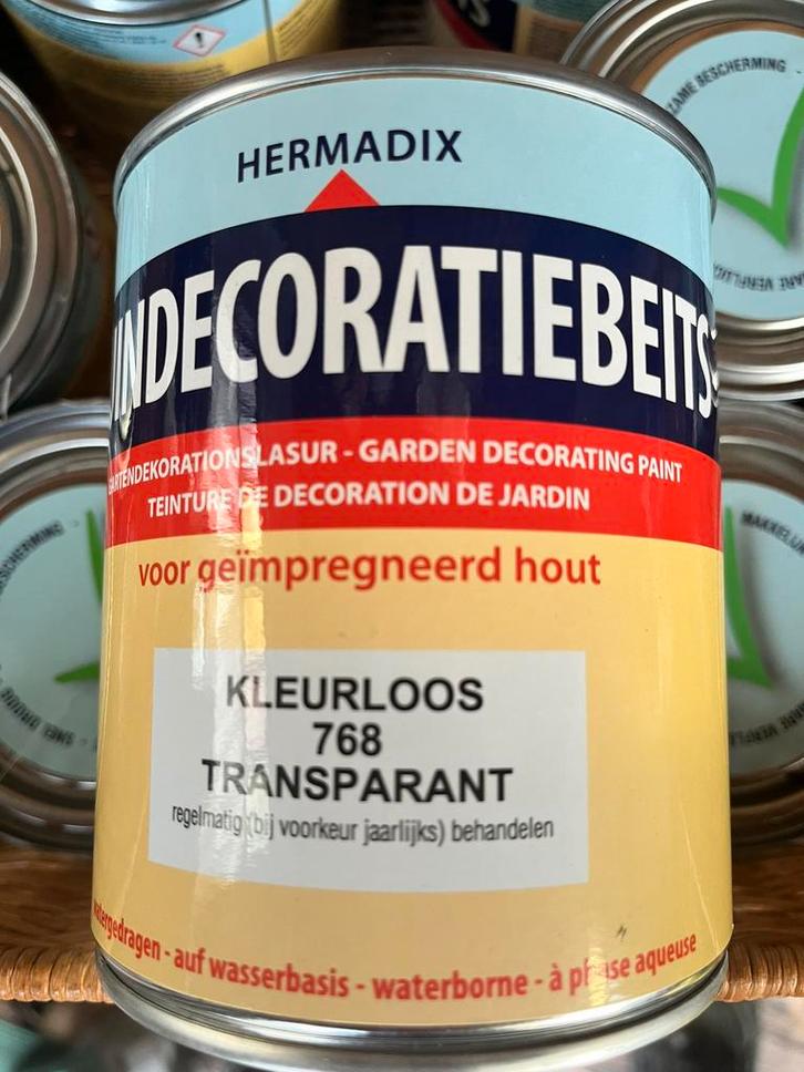 Tekoop aangeboden een partij verf beits van Hermadix, Doe-het-zelf en Verbouw, Verf, Beits en Lak, Nieuw, Beits, Minder dan 5 liter
