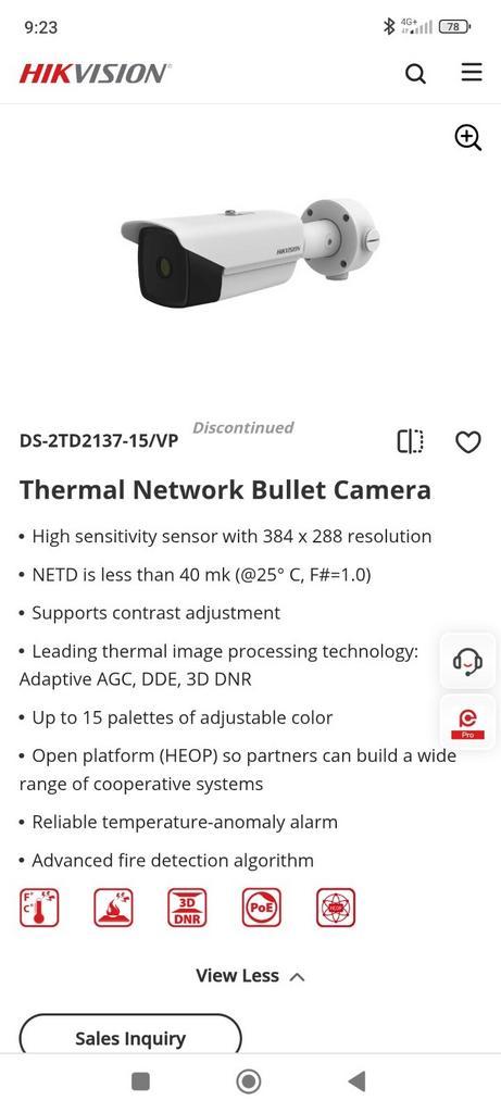 Hikvision thermol camera ds-2td2137-15/vp, Audio, Tv en Foto, Videocamera's Digitaal, Nieuw, Ophalen of Verzenden