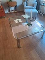 Vintage Glazen salontafel Peter Ghyczy, Huis en Inrichting, Tafels | Salontafels, Ophalen, 100 tot 150 cm, 50 tot 100 cm, Zo goed als nieuw