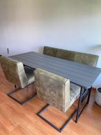Eettafel met eetkamerbank en 2 stoelen, Huis en Inrichting, Stoelen, Ophalen, Twee, Overige kleuren, Zo goed als nieuw