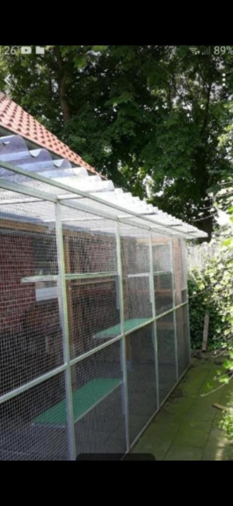 Kattenren, volière, Dieren en Toebehoren, Vogels | Hokken en Kooien, Zo goed als nieuw, Overige typen, Aluminium, Ophalen