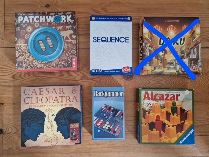 Spellen 2 spelers / personen (specifiek) met oa Patchwork, Hobby en Vrije tijd, Gezelschapsspellen | Bordspellen, Zo goed als nieuw