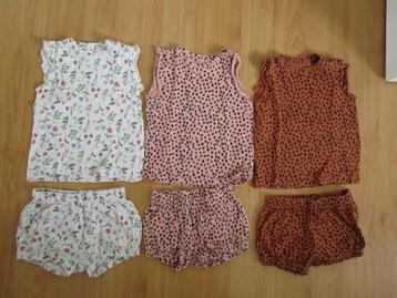 Hema maat 74 - drie leuke zomersets - korte broek  + shirt beschikbaar voor biedingen