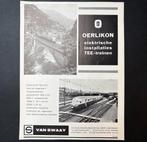 Advertentie Oerlikon ‘Elek. installaties TEE-treinen’ (1964), Verzamelen, Spoorwegen en Tramwegen, Ophalen of Verzenden, Zo goed als nieuw