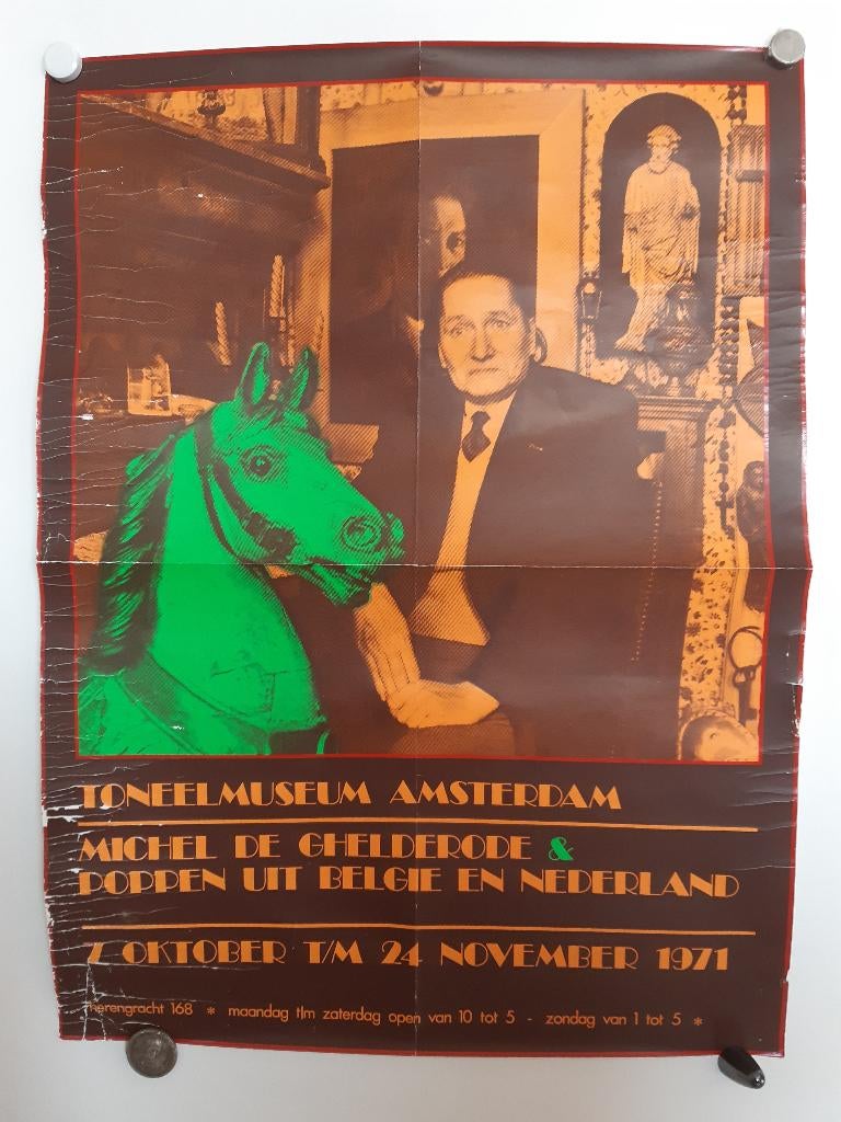 Originele poster Toneelmuseum Michel de Ghelderode, Verzamelen, Ophalen of Verzenden, A1 t/m A3, Reclame, Rechthoekig Staand