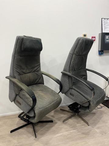 2 Prominent Humberto E100 Groen Grijs Relaxfauteuil Sta Op M beschikbaar voor biedingen