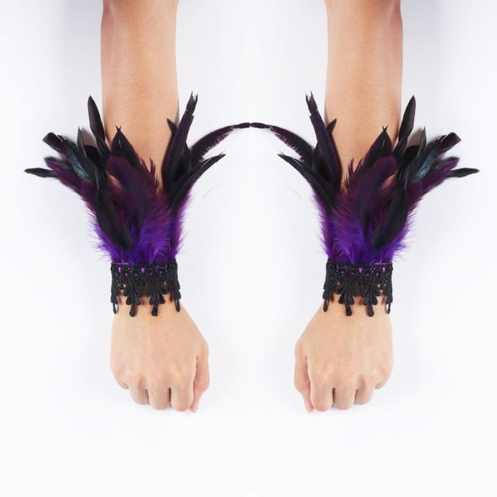 Paarse veren dames handschoenen victoriaanse burlesque punk, Kleding | Dames, Mutsen, Sjaals en Handschoenen, Nieuw, Handschoenen