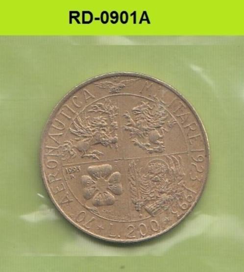 S8-RED-0901 Italy 200 LIRE 1993  VF KM155, Postzegels en Munten, Munten | Europa | Niet-Euromunten, Italië, Verzenden