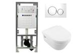 TOILETSET GEBERIT met toiletpot VILLEROY & BOCH en DRUKPLAAT, Huis en Inrichting, Ophalen, Nieuw