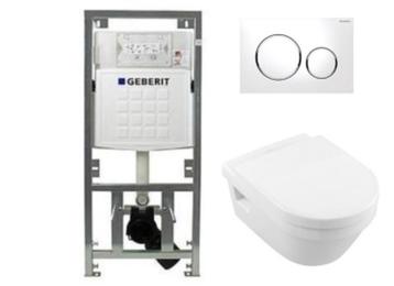 TOILETSET GEBERIT met toiletpot VILLEROY & BOCH en DRUKPLAAT beschikbaar voor biedingen