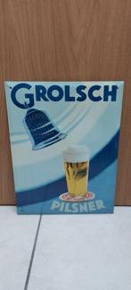 Oude reclamebord Grolsch (gesigneerd) brouwerij de klok, Verzamelen, Biermerken, Reclamebord, Plaat of Schild, Grolsch, Ophalen of Verzenden