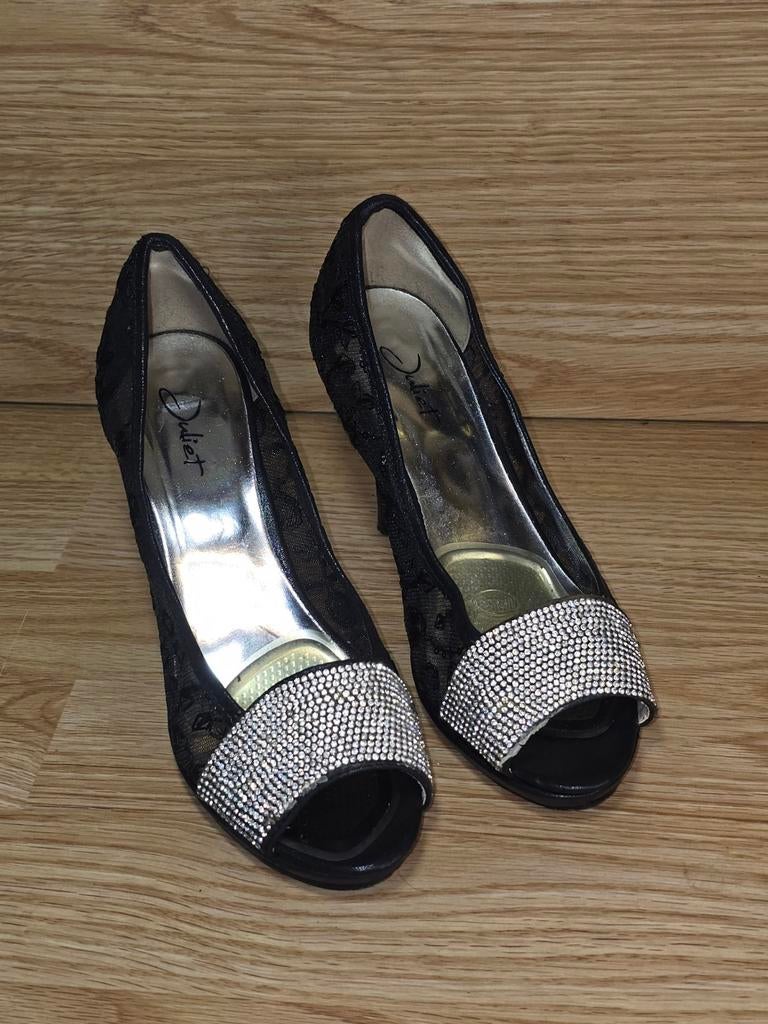 Elegante zwarte pumps met strass - Maat 37, Kleding | Dames, Schoenen, Pumps, Zwart, Ophalen of Verzenden, Juliet