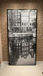 Schilderij Amsterdamse grachten zwart wit herengracht, Ophalen of Verzenden, Zo goed als nieuw, Schilderij