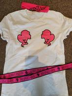 REINDERS tuniek shirt, riem / haar elastiek met neon roze, Reinders, Ophalen of Verzenden, Zo goed als nieuw, Korte mouw
