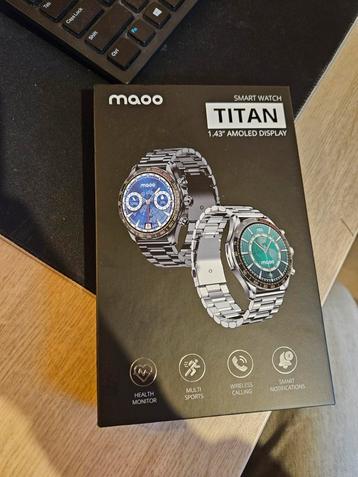 Maoo titan smartwatch met ijzeren schakels beschikbaar voor biedingen
