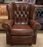 Prachtige Chesterfield Fauteuil Bruin., Gebruikt, Ophalen of Verzenden, Leer, 75 tot 100 cm