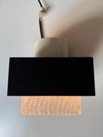 7 x Vintage Philips plafondlamp zwart/wit metaal + ice glas, Ophalen of Verzenden, Gebruikt, Glas, Vintage retro jaren 50 Pbilips kubus