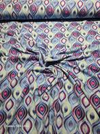 tricot viscose blauw drops, Overige materialen, Blauw, 120 cm of meer, Nieuw