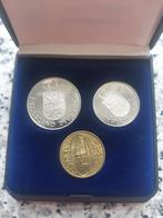 Munten in casette dubbele kop, Postzegels en Munten, Munten | Nederland, Ophalen of Verzenden, Koningin Beatrix, Setje, Zilver