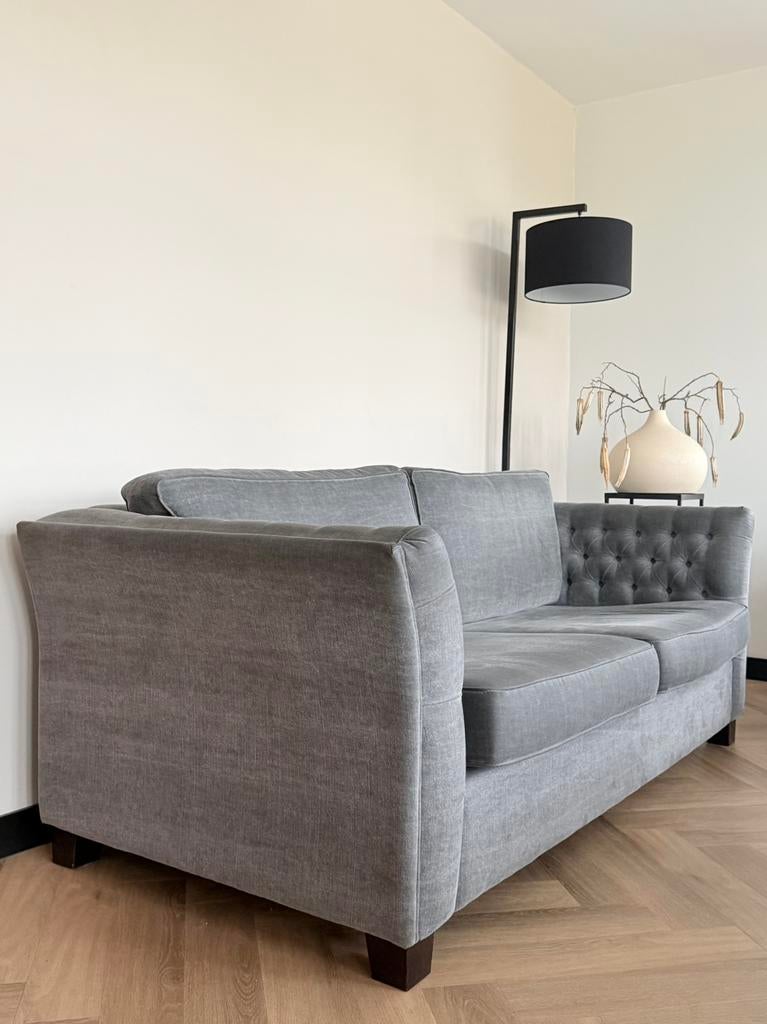 2x 3-zits bank Mart Kleppe - landelijk - grijs, Ophalen, Driepersoons, 75 tot 100 cm, Stof