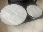Set van 2 ronde salontafels - 60 en 80 cm, Rond, Ophalen of Verzenden, Zo goed als nieuw, Metaal