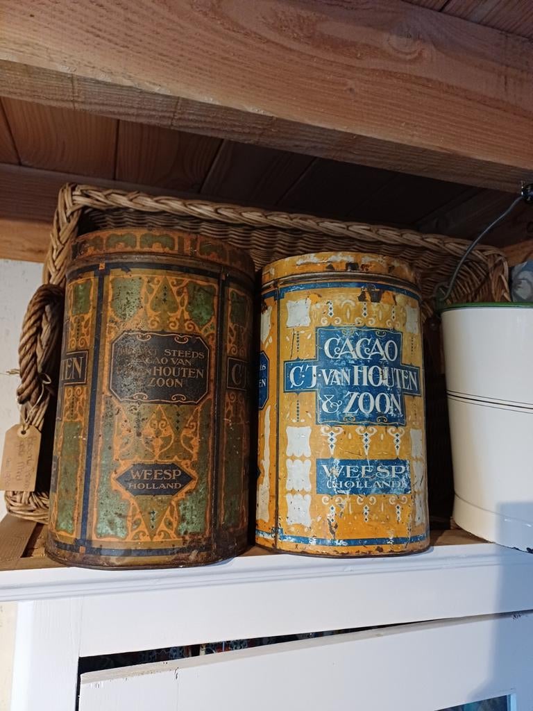 Oude Van Houten Blikken, Verzamelen, Blikken, Ophalen of Verzenden, Gebruikt, Overige