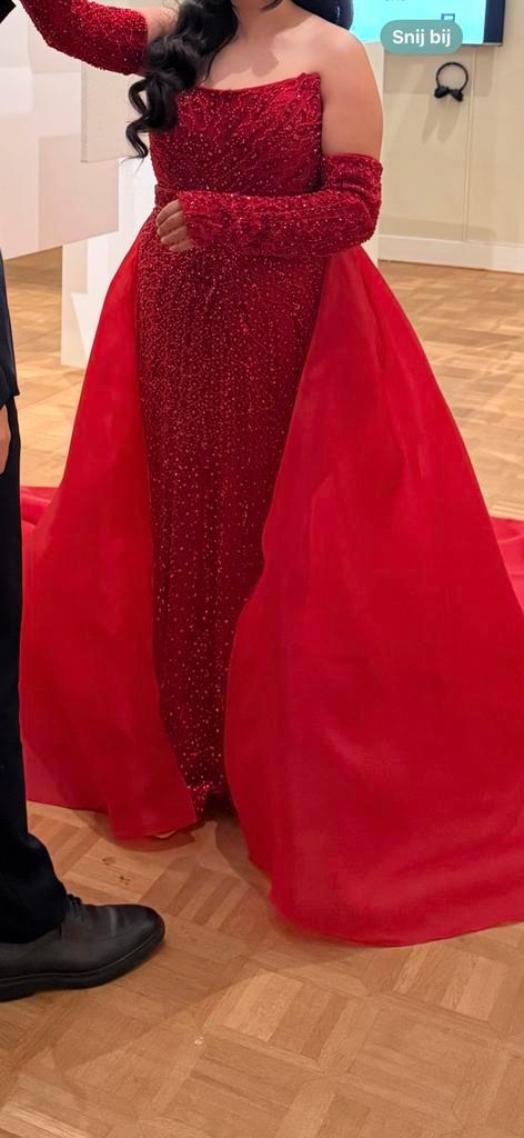 Henna jurk/ abiye, Kleding | Dames, Gelegenheidskleding, Zo goed als nieuw, Overige typen, Maat 38/40 (M), Wit, Ophalen of Verzenden