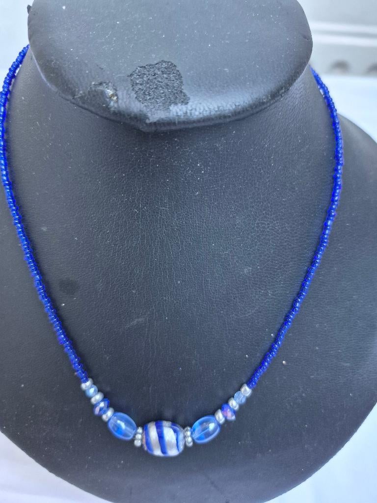 KETTING, Sieraden, Tassen en Uiterlijk, Kettingen, Verzenden, Nieuw, Blauw, Overige materialen