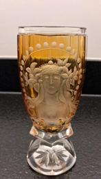 UNIEK Art Nouveau portretkelk van overlay-kristal - ca. 1900, Ophalen of Verzenden