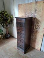 Koloniaal teakhouten ladenkast, apothekerskast, archiefkast, Huis en Inrichting, 5 laden of meer, Ophalen of Verzenden, Zo goed als nieuw