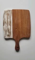 Houten serveerplank epoxy goud effect - Zo goed als nieuw, Schaal, Ophalen of Verzenden, Zo goed als nieuw, Rechthoekig