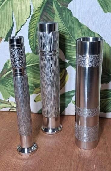 3 rvs brutalist vaas, Antiek en Kunst, Antiek | Vazen, Ophalen of Verzenden
