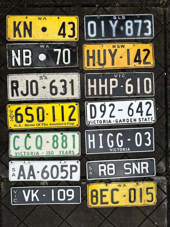 Te koop nummerborden uit Australie, Verzamelen, Overige Verzamelen, Gebruikt, Ophalen of Verzenden