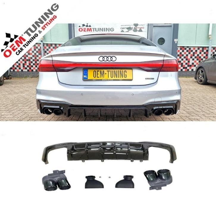 S7 Diffuser AUDI | Hoogglans zwart | 2018 –2023 | voor SLine, Auto diversen, Tuning en Styling, Ophalen of Verzenden