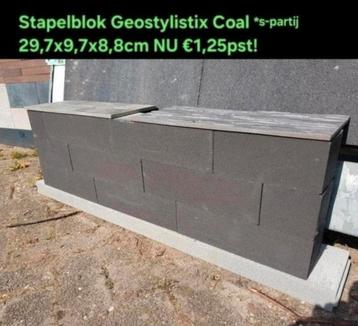 Geostylistix coal antraciet stapelblokken border s-partij  beschikbaar voor biedingen