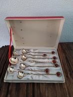 Verzilverde Theelepels & Suikerlepel met amber Nieuwstaat, Ophalen of Verzenden