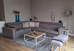 Bijzettafels 2x hout met wit staal set, Huis en Inrichting, Ophalen, Zo goed als nieuw, Vierkant, Hout