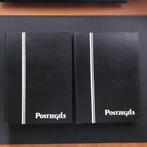 2 zwarte Postzegelalbums met ieder 16 dubbelzijdige bladen