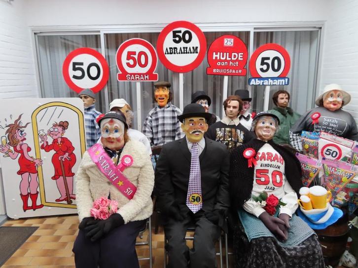 Abraham of Sarah pop of feest versiering, goedkoopst huren, Hobby en Vrije tijd, Feestartikelen | Verhuur, Nieuw, Abraham of Sarah