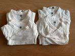 4 witte Hema rompertjes maat 56, Ophalen of Verzenden, Zo goed als nieuw, Jongetje of Meisje, Nacht- of Onderkleding