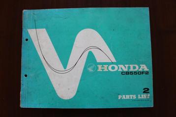 Honda CB550F2 1977 motorcycle parts list CB 550 F2 beschikbaar voor biedingen