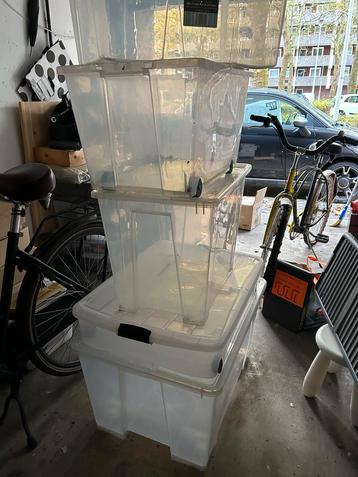 6 Diverse Opbergbakken (met/zonder deksel) beschikbaar voor biedingen