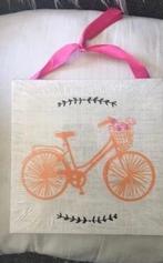 canvas schilderijtje fiets, Huis en Inrichting, Woonaccessoires | Schilderijen, Tekeningen en Foto's, Minder dan 50 cm, Nieuw
