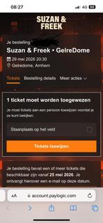 Suzan en Freek staanplaats vrijdag 29 mei, Tickets en Kaartjes, Eén persoon, Mei