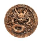 Vintage aluminium ronde bordjes Draken (20x20cm), Huis en Inrichting, Woonaccessoires | Wanddecoraties, Ophalen of Verzenden, Nieuw