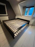 Bedframe Hopen 220cm x 180cm, Ophalen, Zwart, Tweepersoons, 180 cm
