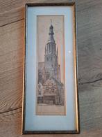 Zeer fraaie antieke litho grote kerk Breda P.Vetter, Antiek en Kunst, Ophalen of Verzenden